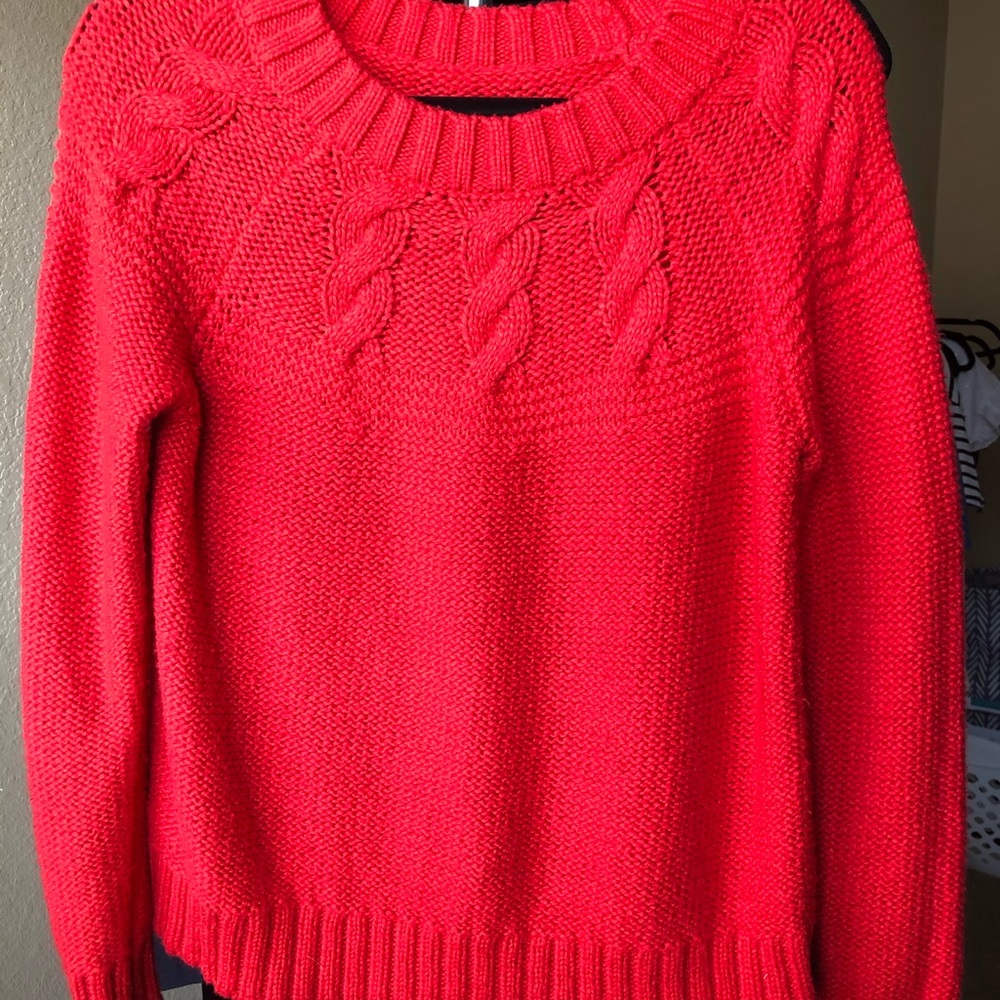 Red thick sweater